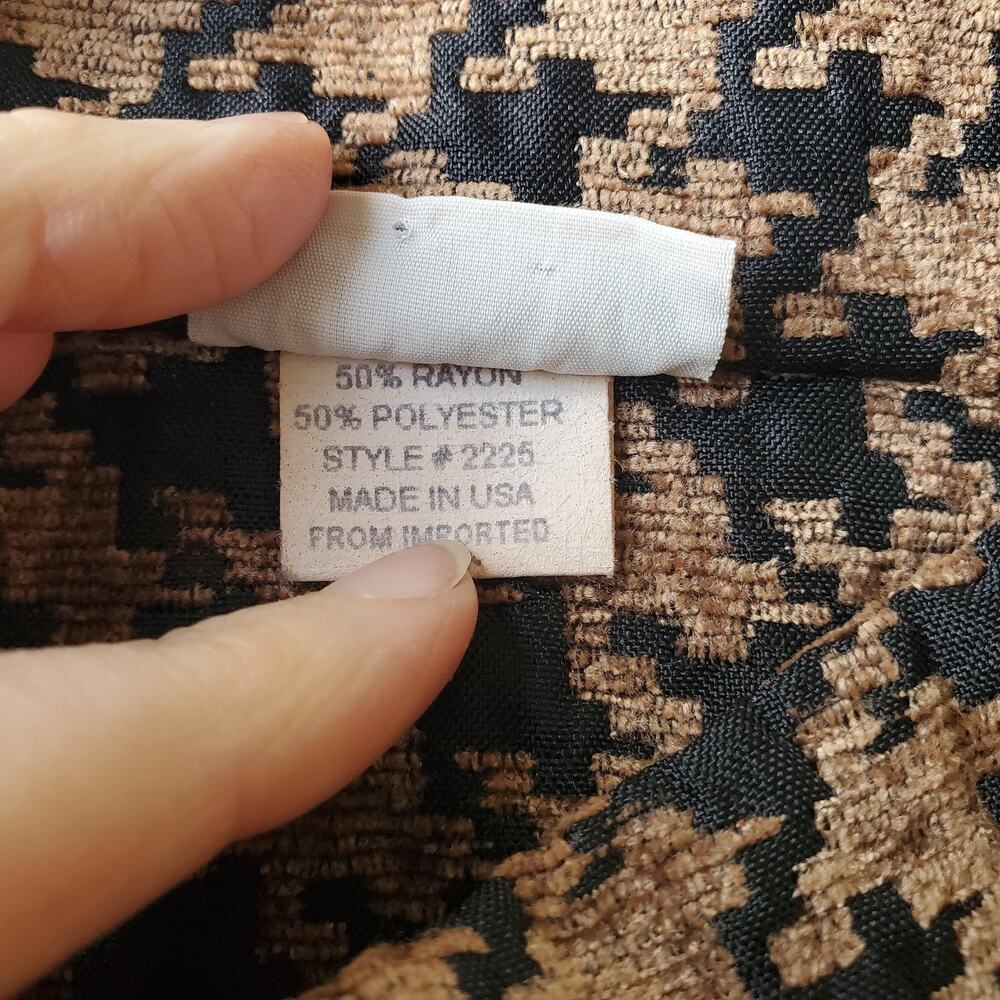 Habitat Jacket Womens Medium Brown Houndstooth Tweed Button Front Collared USA - Picture 6 of 9